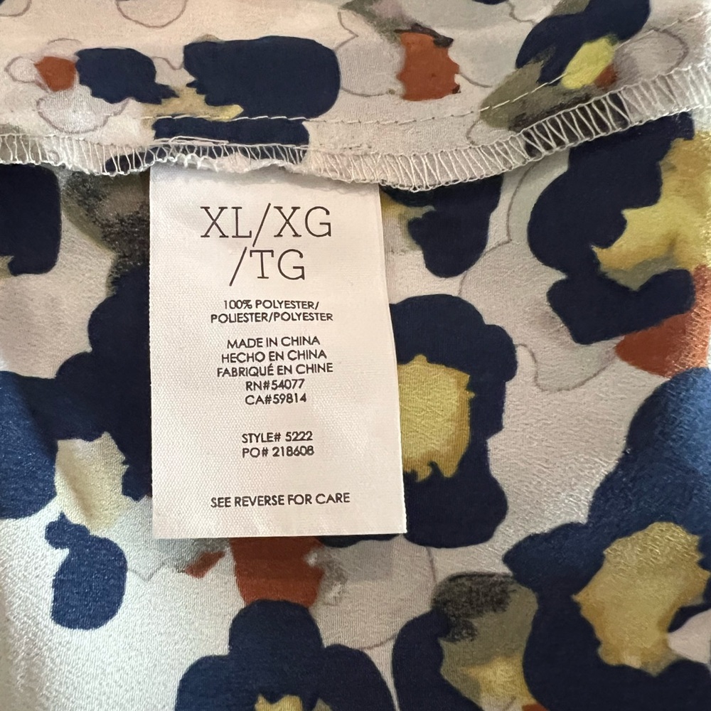 CAbi Seeing Spots Fierce White Yellow Blue Style # 5222 Sleeveless Blouse XL - Picture 5 of 6